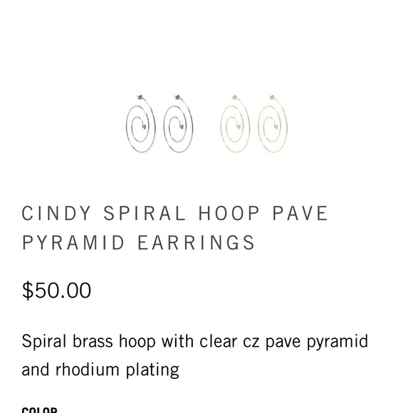 nOIr jewelry of NYC Cindy spiral  hoop pave pyramid earrings NWT - Picture 2 of 10